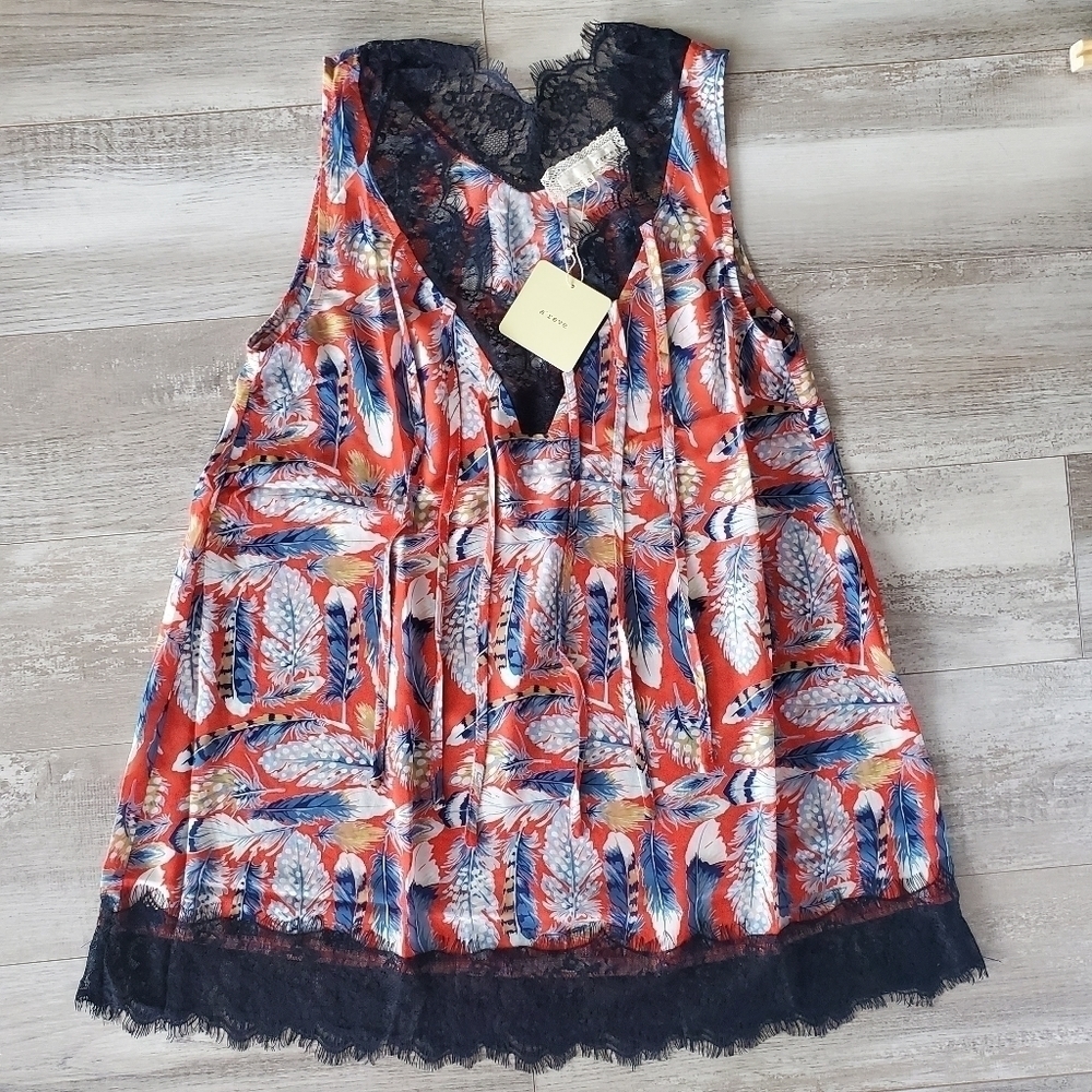 𝅺a'reve Anthro Sheer Blouse Tank